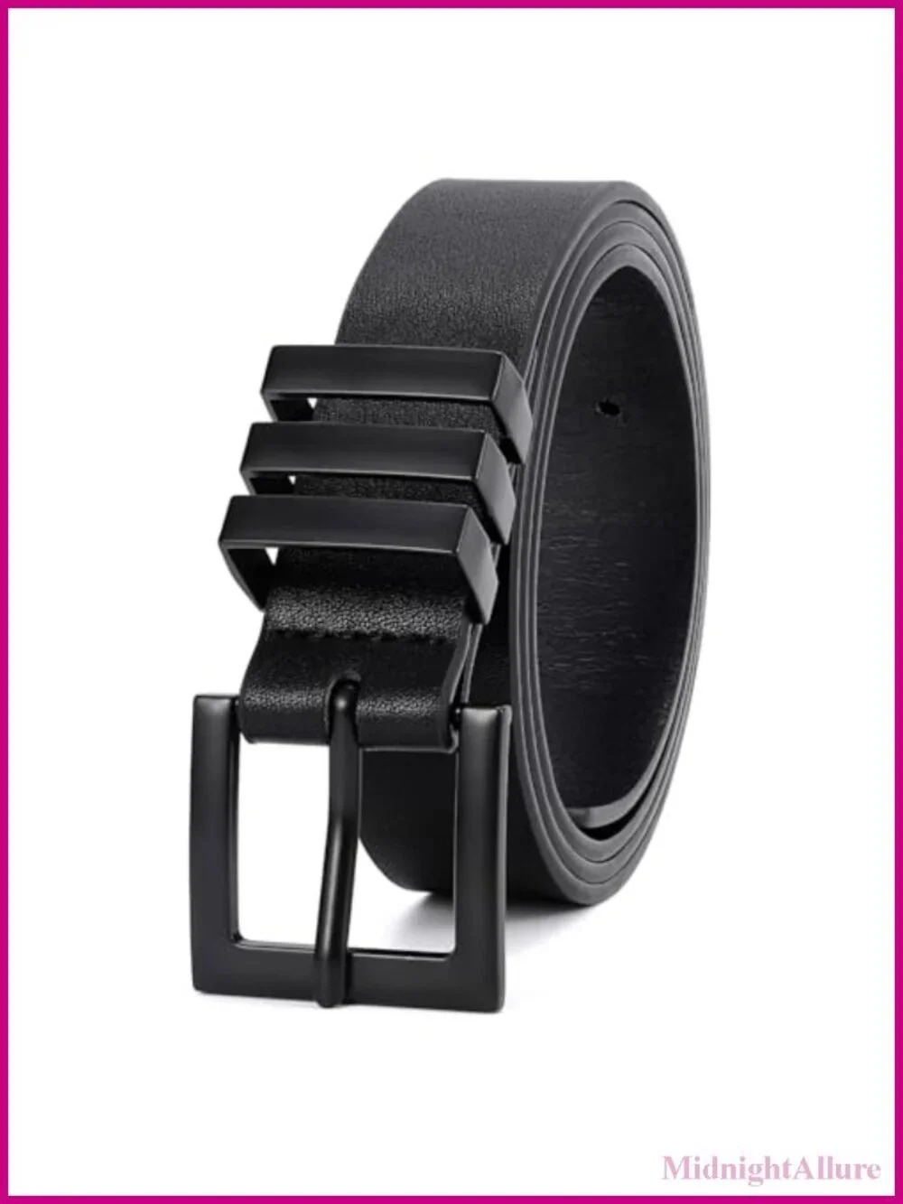 Plus Size PU Leather Belt with Square Gold Buckle for Jeans Pants Dress